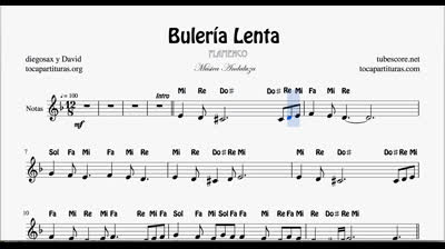 Flamenco con Notas Partitura Tutorial