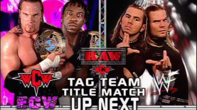 Booker T & Test vs. Hardy Boyz w_Lita (WWF Tag Team Championship) .