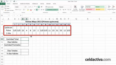 Vídeos de tutoriales de Excel Capítulo 14