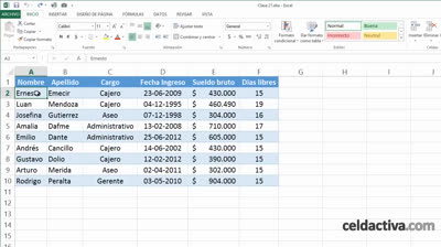 Vídeos de tutoriales de Excel Capítulo 22