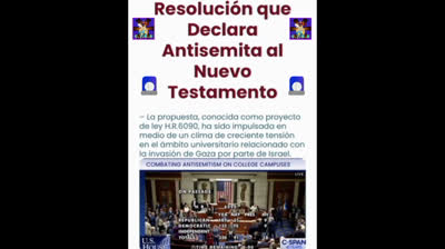 El Congreso de EE.UU apoya una resolución que declara antisemita el Nuevo Testamento