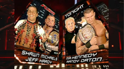 Randy Orton & Mr.Kennedy vs Shawn Michaels & Jeff Hardy RAW Oct 22,2007 .