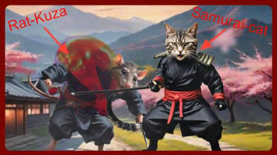 THE CAT-SAMURAI HAD ENOUGH OF THE RAT-KUZA.