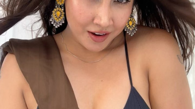 Wearing Black Hot Saree