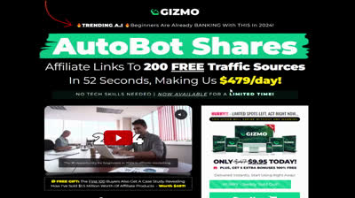 Gizmo App Review - AutoBot Shares Affiliate Links To 200 FREE Traffic Sources