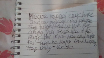 PLEASE STOP TARGETTING US THIS IS WRONG AND HAS NO PURPOSE LET US LIVE IN PEACE.