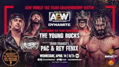 All Elite Wrestling Dynamite- PAC and Rey Fenix vs Young Bucks