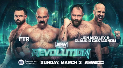 All Elite Wrestling Revolution-Jon Moxley & Claudio Castagnoli vs FTR
