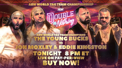 All Elite Wrestling Double or Nothing- Young Bucks vs Moxley and Kingston
