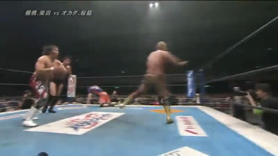 NJPW Power Struggle 2015-	Kazuchika Okada, Kazushi Sakuraba vs Hiroshi Tanahashi, Katsuyori Shibata