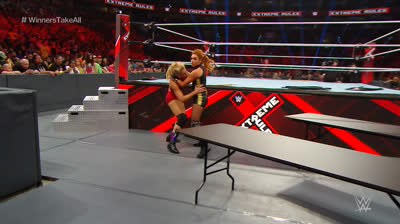 Extreme Rules 2019: Becky Lynch and Seth Rollins vs. Lacey Evans and Baron Corbin (Winner Take All Extreme Rules Mixed Tag Team Match)